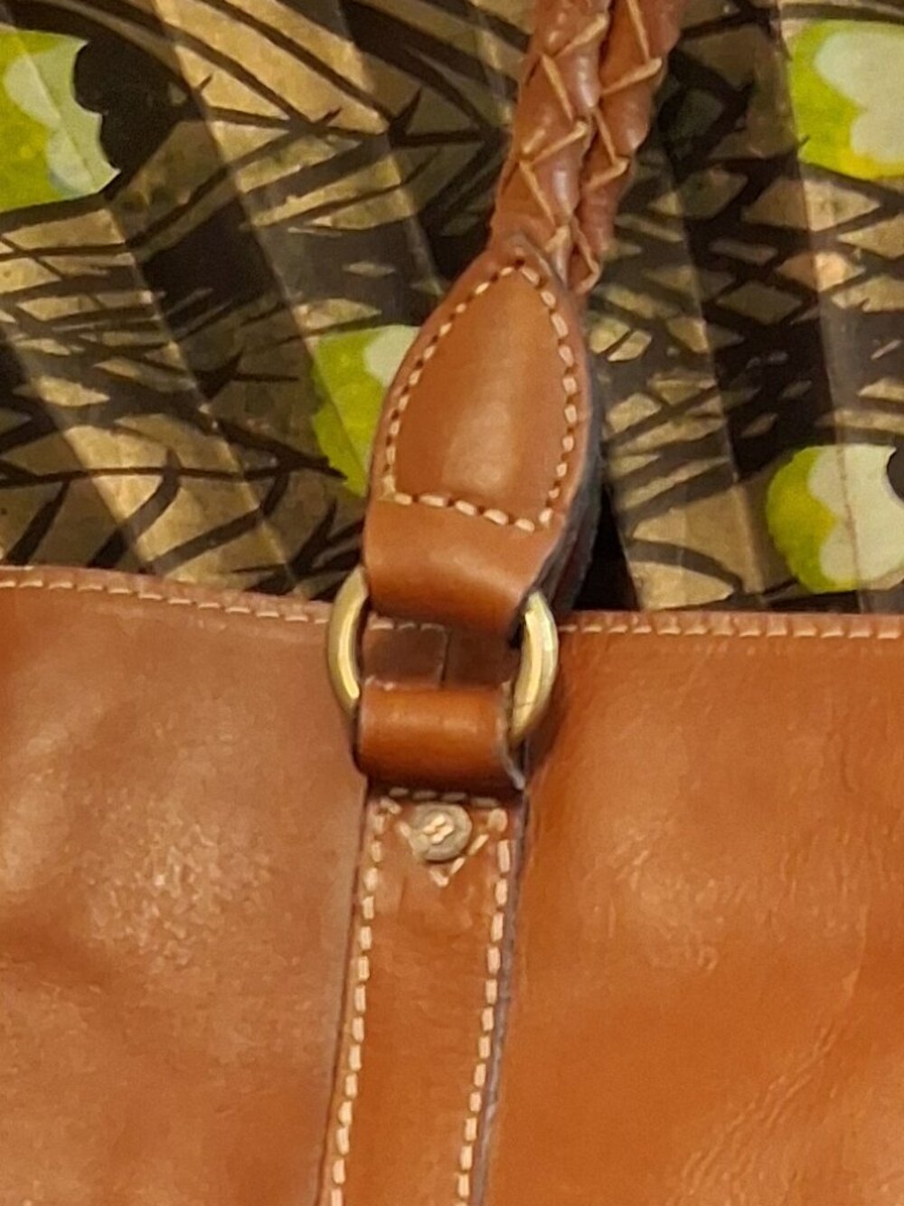Patricia Nash Leather Poppy Tote Bag Tropical Dreams Pineapple Leather - Picture 15 of 16